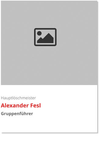 Hauptlöschmeister Alexander Fesl  Gruppenführer